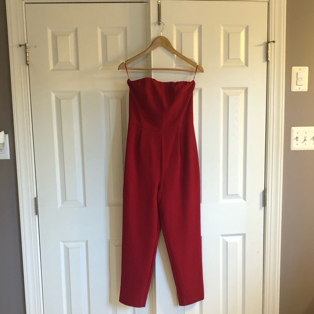 Red Sleeveless Jumpsuit